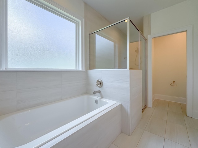 3353 Jasmine Hill Rd, Tallahassee, FL 32311 - full bathroom featuring tile patterned flooring, a bath, and a shower stall