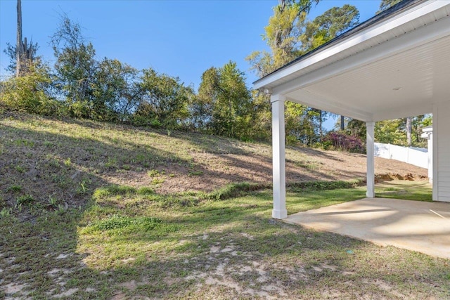 view of yard with a patio