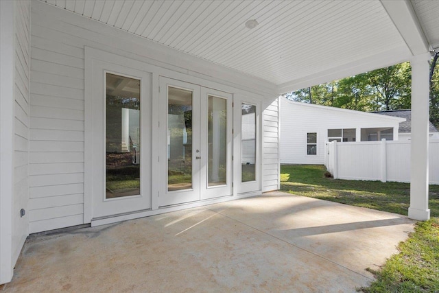 view of patio with french doors