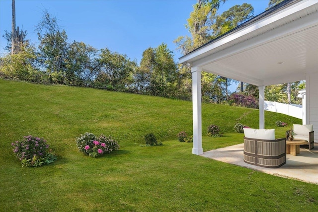 view of yard featuring a patio area