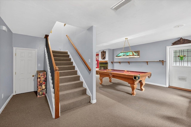 3508 Trillium Ct, Tallahassee, FL 32312 - recreation room with carpet flooring and billiards table