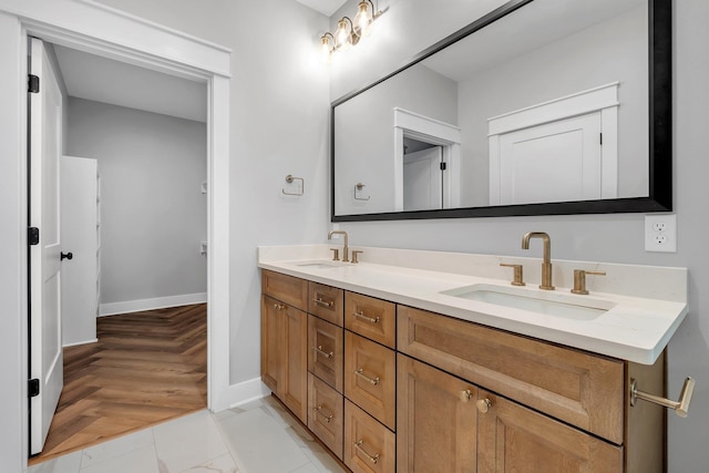 205 Fairway Dr, Havana, FL 32333 - bathroom with baseboards and double vanity