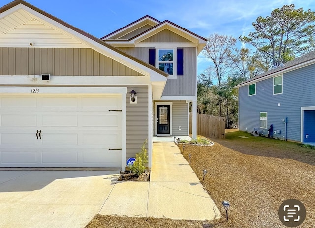 view of front of house with a garage