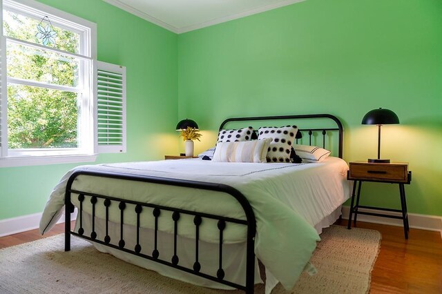 696 Lupine Ln, Tallahassee, FL 32308 - bedroom featuring wood finished floors and crown molding