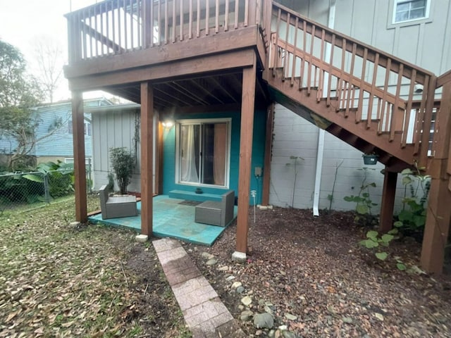view of patio / terrace with a wooden deck