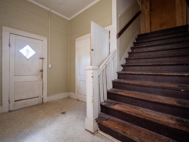 entryway with ornamental molding