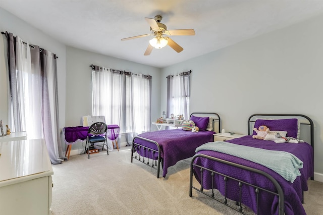10446 Rose Rd, Tallahassee, FL 32311 - bedroom featuring baseboards, a ceiling fan, and carpet