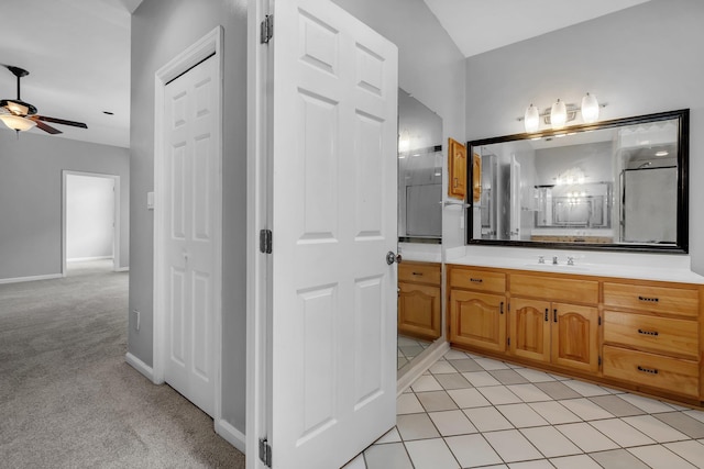 4012 Dutchess Ct, Tallahassee, FL 32309 - full bath with ceiling fan and vanity