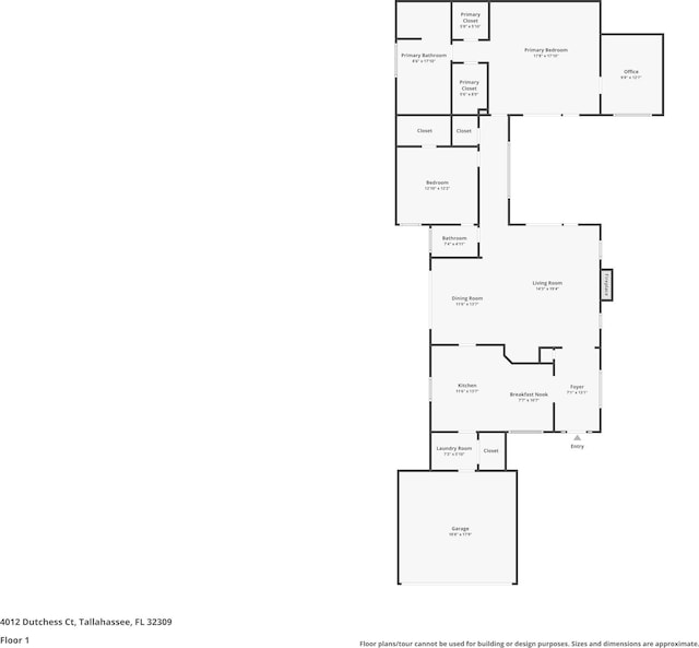 4012 Dutchess Ct, Tallahassee, FL 32309 - view of property floor plan