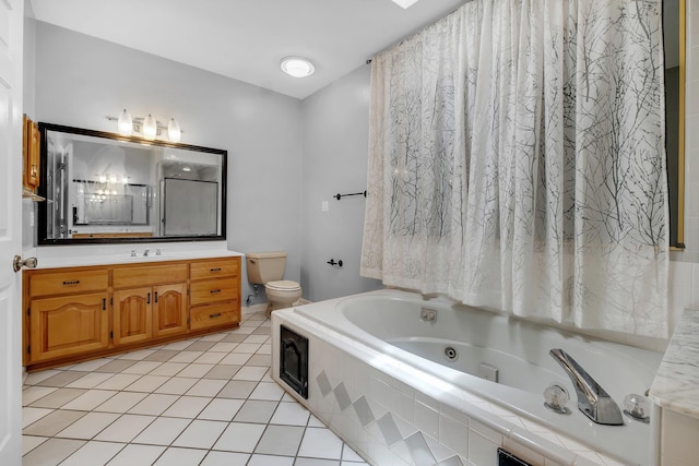 4012 Dutchess Ct, Tallahassee, FL 32309 - full bath with vanity, a whirlpool tub, and tile patterned flooring