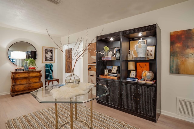 interior space with light hardwood / wood-style flooring