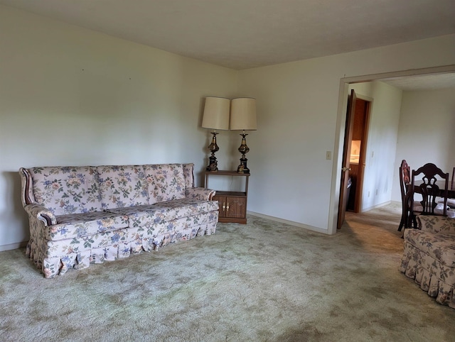 living room with carpet flooring