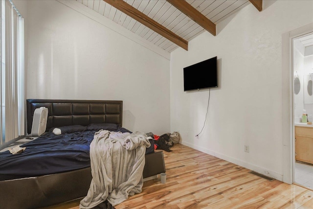 1286 Rumba Ln -, Unit Tallahassee, FL 32304 - bedroom featuring light wood-style flooring, wood ceiling, and ensuite bathroom