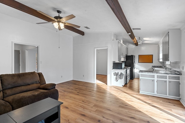 1909 Ermine Ct, Tallahassee, FL 32308 - living area with a ceiling fan and light wood-type flooring