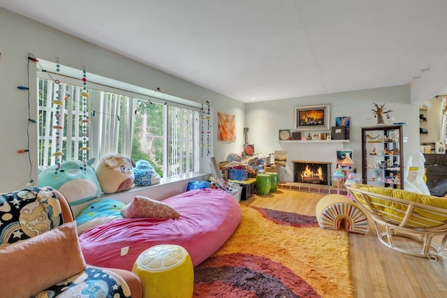 living room with wood-type flooring