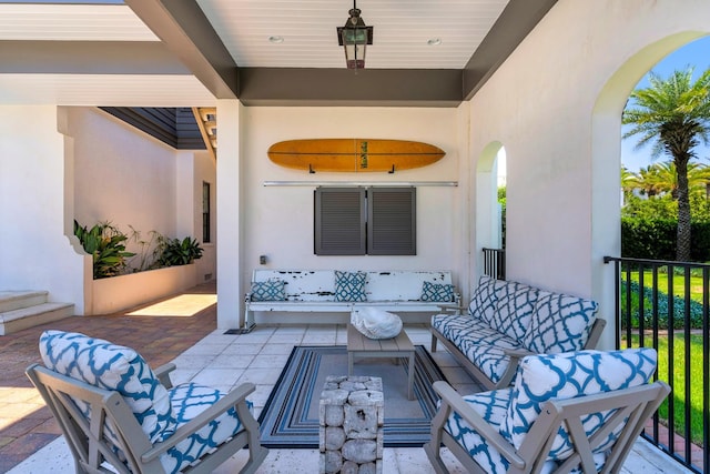 view of patio with an outdoor hangout area