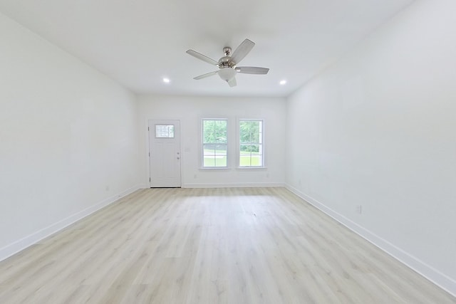 103 Heather Ln, Thomasville, GA 31792 - spare room featuring baseboards, a ceiling fan, light wood-style floors, and recessed lighting