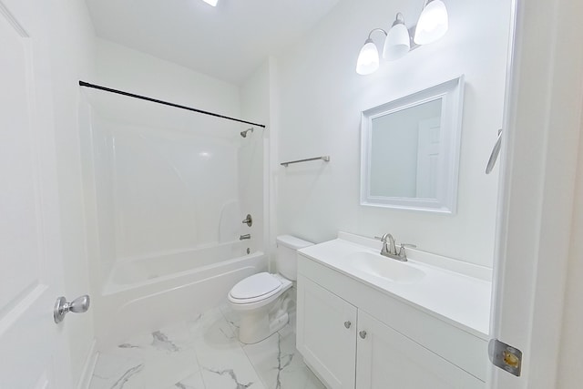 103 Heather Ln, Thomasville, GA 31792 - full bathroom with marble finish floors, vanity, shower / bathtub combination, and toilet