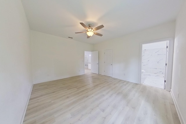 103 Heather Ln, Thomasville, GA 31792 - empty room featuring ceiling fan, light wood-style floors, and baseboards