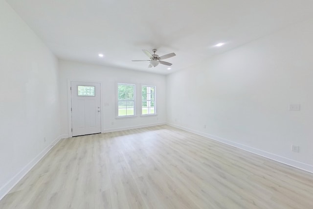 103 Heather Ln, Thomasville, GA 31792 - unfurnished room featuring light wood-type flooring, baseboards, a ceiling fan, and recessed lighting