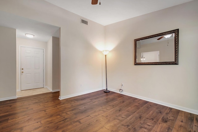 3268 Garcia Dr, Tallahassee, FL 32309 - spare room featuring a ceiling fan, wood finished floors, and baseboards