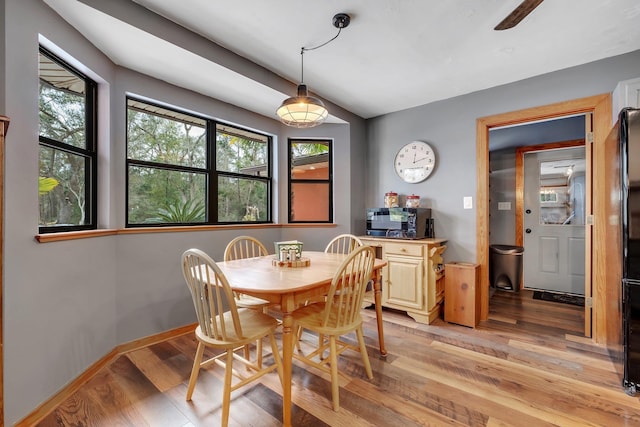 dining space featuring light hardwood / wood-style flooring