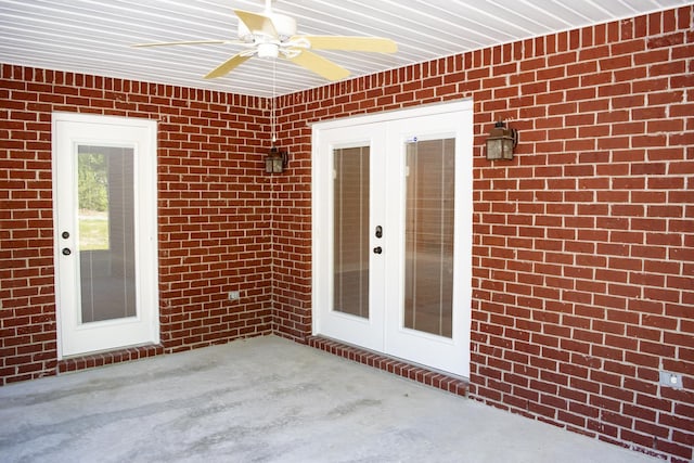21 Blenheim Rd Fl, Shalimar, FL 32579 - entrance to property with ceiling fan, french doors, and a patio