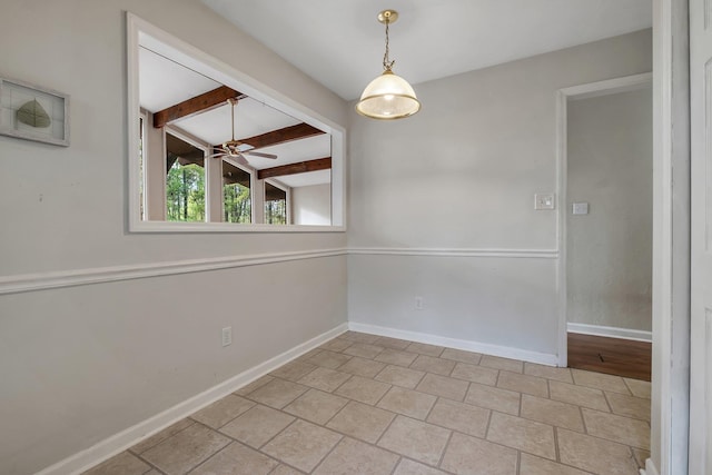 3508 Willow Springs Ln, Tallahassee, FL 32312 - spare room with beam ceiling and ceiling fan