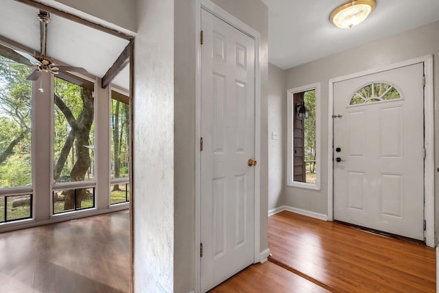 3508 Willow Springs Ln, Tallahassee, FL 32312 - foyer featuring light wood-style floors and a ceiling fan