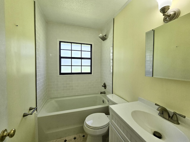 2612 W Tharpe St, Tallahassee, FL 32303 - full bath featuring a textured ceiling, vanity, and  shower combination