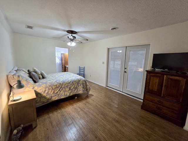 2612 W Tharpe St, Tallahassee, FL 32303 - bedroom featuring access to outside, wood finished floors, ceiling fan, and a textured ceiling