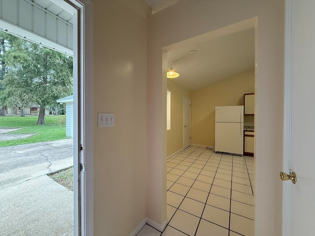 interior space featuring light tile patterned floors