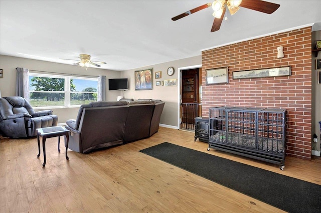 5975 Mount Pleasant Rd, Quincy, FL 32352 - living area with a ceiling fan and wood finished floors