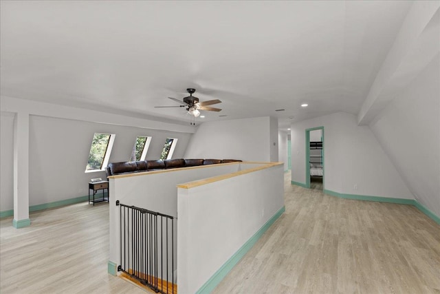 1334 Jr Howell Rd, Steinhatchee, FL 32359 - interior space featuring ceiling fan, baseboards, light wood finished floors, and recessed lighting
