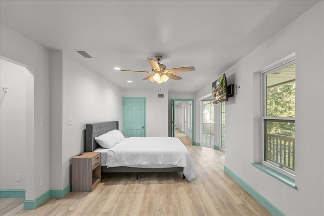 1334 Jr Howell Rd, Steinhatchee, FL 32359 - bedroom with baseboards, light wood-style floors, and visible vents