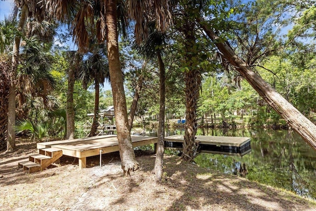 1334 Jr Howell Rd, Steinhatchee, FL 32359 - view of yard with a floating dock and a water view