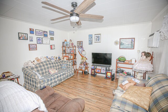 1315 S Center St Unit 1, Perry, FL 32348 - living room with a ceiling fan and wood finished floors