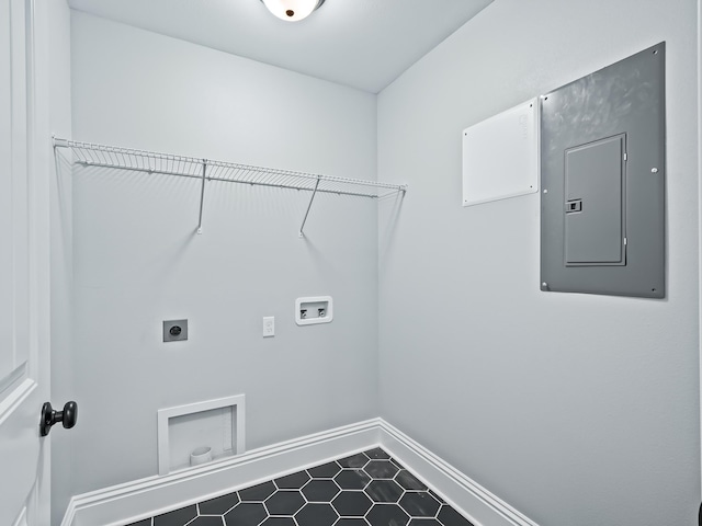 laundry room featuring washer hookup, hookup for an electric dryer, and electric panel