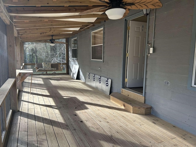 deck featuring ceiling fan