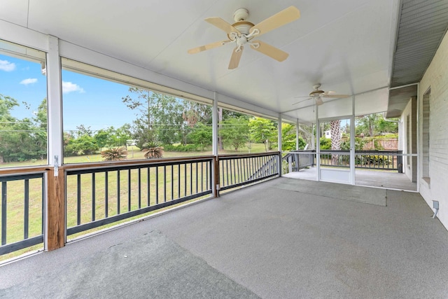 186 NW Whispering Pines Loop, Madison, FL 32340 - unfurnished sunroom with a ceiling fan and a wealth of natural light