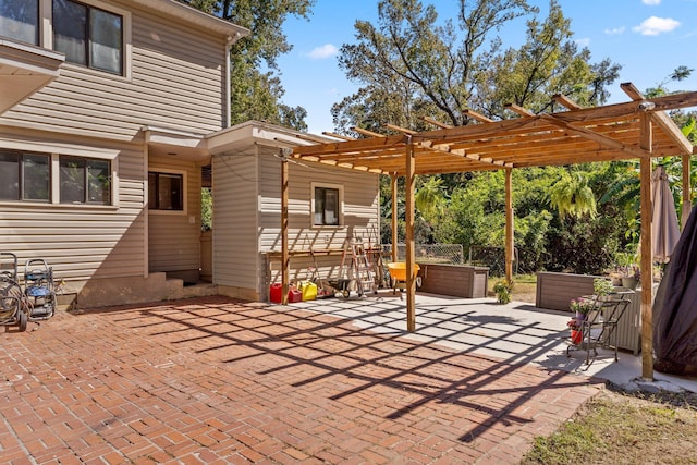 view of patio with a pergola