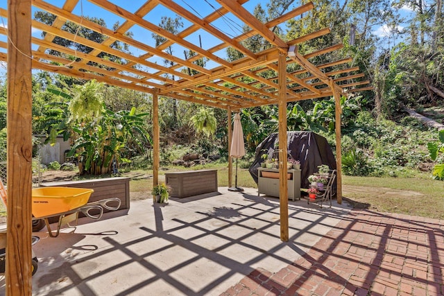 view of patio with a pergola