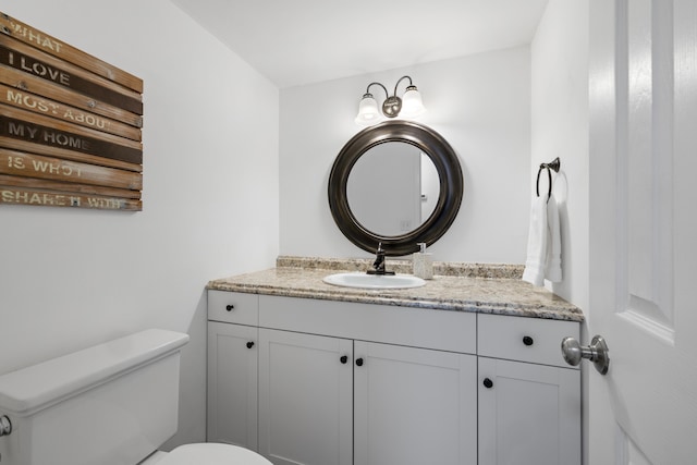 bathroom with toilet and vanity