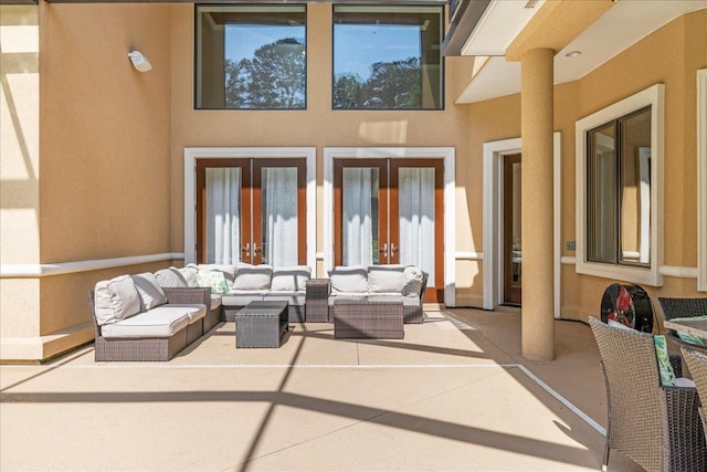8017 Oak Grove Plantation Rd, Tallahassee, FL 32312 - view of patio featuring outdoor lounge area and french doors