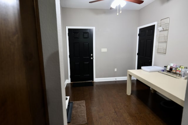 325 Mine Rd, Midway, FL 32343 - foyer with ceiling fan and dark wood finished floors