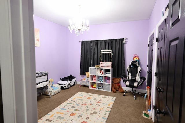 325 Mine Rd, Midway, FL 32343 - carpeted home office with a chandelier