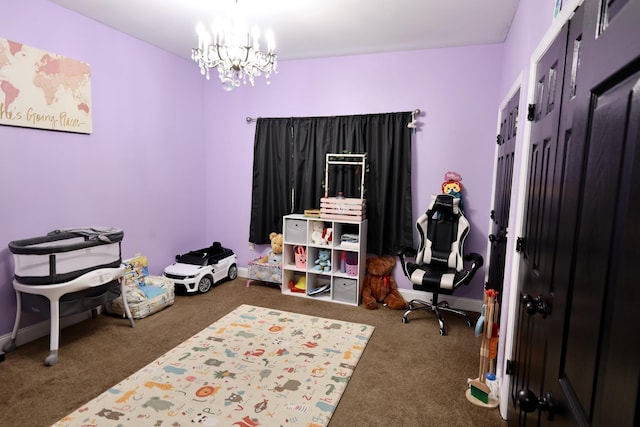 325 Mine Rd, Midway, FL 32343 - home office featuring carpet floors and a chandelier
