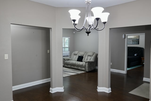 325 Mine Rd, Midway, FL 32343 - dining room featuring wood finished floors and a chandelier