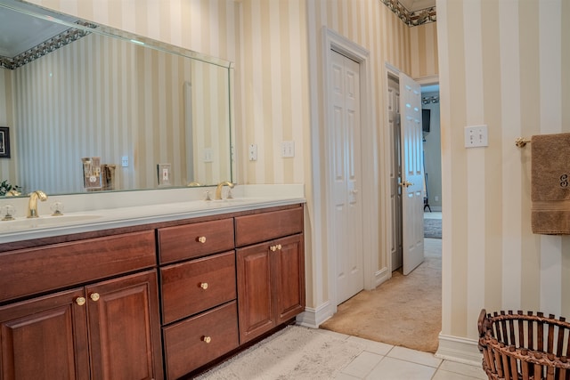 bathroom featuring vanity and tile patterned floors