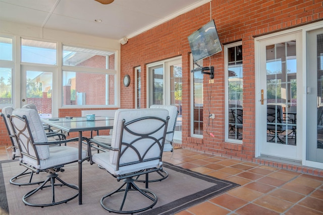 sunroom with plenty of natural light